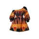 Elasticity Printed Tied Waist High Waisted Loose One-Shoulder Mini Dresses Elasticity Printed Tied Waist High Waisted Loose One-Shoulder Mini Dresses