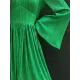 High-Waisted Pleated Solid Color Zipper A-line Flared Sleeves Round-neck Mini Dresses High-Waisted Pleated Solid Color Zipper A-line Flared Sleeves Round-neck Mini Dresses