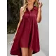 Buttoned Pleated Pockets Solid Color A-Line High Waisted Lapel Mini Dresses Buttoned Pleated Pockets Solid Color A-Line High Waisted Lapel Mini Dresses