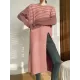 Loose Split-Side Solid Color Round-Neck Knitting Sweater Dresses Loose Split-Side Solid Color Round-Neck Knitting Sweater Dresses