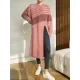 Loose Split-Side Solid Color Round-Neck Knitting Sweater Dresses Loose Split-Side Solid Color Round-Neck Knitting Sweater Dresses