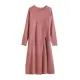 Loose Split-Side Solid Color Round-Neck Knitting Sweater Dresses Loose Split-Side Solid Color Round-Neck Knitting Sweater Dresses