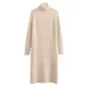 Simple Long Sleeves Loose Solid Color High-Neck Sweater Dresses Simple Long Sleeves Loose Solid Color High-Neck Sweater Dresses