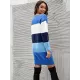 Casual Long Sleeves Contrast Color Round-Neck Sweater Dresses Casual Long Sleeves Contrast Color Round-Neck Sweater Dresses