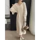 Stylish Long Sleeves Loose Solid Color Hooded Sweater Dresses Stylish Long Sleeves Loose Solid Color Hooded Sweater Dresses