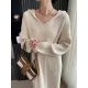 Stylish Long Sleeves Loose Solid Color Hooded Sweater Dresses Stylish Long Sleeves Loose Solid Color Hooded Sweater Dresses