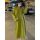Urban Loose Long Sleeves Solid Color V-Neck Sweater Dresses Urban Loose Long Sleeves Solid Color V-Neck Sweater Dresses