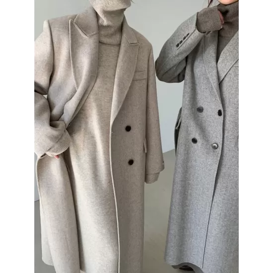 Casual Long Sleeves Loose Solid Color High-Neck Sweater Dresses Casual Long Sleeves Loose Solid Color High-Neck Sweater Dresses