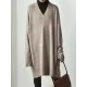 Stylish Long Sleeves Loose Solid Color V-Neck Sweater Dresses Stylish Long Sleeves Loose Solid Color V-Neck Sweater Dresses