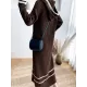 Urban Long Sleeves Loose Striped V-Neck Hooded Sweater Dresses Urban Long Sleeves Loose Striped V-Neck Hooded Sweater Dresses
