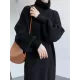 Urban Loose Puff Sleeves Solid Color High-Neck Sweater Dresses Urban Loose Puff Sleeves Solid Color High-Neck Sweater Dresses