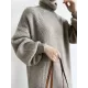 Urban Loose Puff Sleeves Solid Color High-Neck Sweater Dresses Urban Loose Puff Sleeves Solid Color High-Neck Sweater Dresses