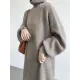 Urban Loose Puff Sleeves Solid Color High-Neck Sweater Dresses Urban Loose Puff Sleeves Solid Color High-Neck Sweater Dresses