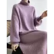 Urban Loose Puff Sleeves Solid Color High-Neck Sweater Dresses Urban Loose Puff Sleeves Solid Color High-Neck Sweater Dresses