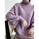 Urban Loose Puff Sleeves Solid Color High-Neck Sweater Dresses Urban Loose Puff Sleeves Solid Color High-Neck Sweater Dresses