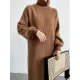 Urban Loose Puff Sleeves Solid Color High-Neck Sweater Dresses Urban Loose Puff Sleeves Solid Color High-Neck Sweater Dresses