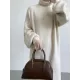 Urban Loose Puff Sleeves Solid Color High-Neck Sweater Dresses Urban Loose Puff Sleeves Solid Color High-Neck Sweater Dresses