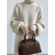 Urban Loose Puff Sleeves Solid Color High-Neck Sweater Dresses Urban Loose Puff Sleeves Solid Color High-Neck Sweater Dresses