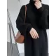 Urban Loose Puff Sleeves Solid Color High-Neck Sweater Dresses Urban Loose Puff Sleeves Solid Color High-Neck Sweater Dresses