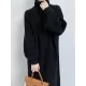Urban Loose Puff Sleeves Solid Color High-Neck Sweater Dresses Urban Loose Puff Sleeves Solid Color High-Neck Sweater Dresses