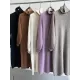 Urban Loose Puff Sleeves Solid Color High-Neck Sweater Dresses Urban Loose Puff Sleeves Solid Color High-Neck Sweater Dresses