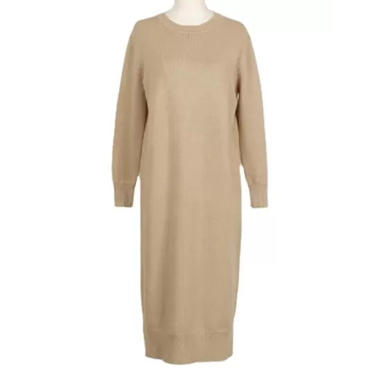 Urban Long Sleeves Loose Split-Side Solid Color Round-Neck Sweater Dresses Urban Long Sleeves Loose Split-Side Solid Color Round-Neck Sweater Dresses