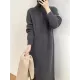 Casual Loose Long Sleeves Solid Color Zipper High-Neck Sweater Dresses Casual Loose Long Sleeves Solid Color Zipper High-Neck Sweater Dresses