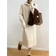 Casual Loose Long Sleeves Solid Color Zipper High-Neck Sweater Dresses Casual Loose Long Sleeves Solid Color Zipper High-Neck Sweater Dresses