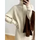 Casual Loose Long Sleeves Solid Color Zipper High-Neck Sweater Dresses Casual Loose Long Sleeves Solid Color Zipper High-Neck Sweater Dresses