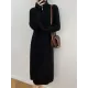 Casual Loose Long Sleeves Solid Color Zipper High-Neck Sweater Dresses Casual Loose Long Sleeves Solid Color Zipper High-Neck Sweater Dresses