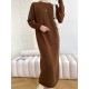 Urban Loose Long Sleeves Solid Color Round-Neck Sweater Dresses Urban Loose Long Sleeves Solid Color Round-Neck Sweater Dresses