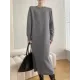 Urban Loose Long Sleeves Solid Color Round-Neck Sweater Dresses Urban Loose Long Sleeves Solid Color Round-Neck Sweater Dresses