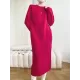 Urban Loose Long Sleeves Solid Color Round-Neck Sweater Dresses Urban Loose Long Sleeves Solid Color Round-Neck Sweater Dresses