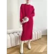 Urban Loose Long Sleeves Solid Color Round-Neck Sweater Dresses Urban Loose Long Sleeves Solid Color Round-Neck Sweater Dresses