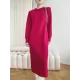 Urban Loose Long Sleeves Solid Color Round-Neck Sweater Dresses Urban Loose Long Sleeves Solid Color Round-Neck Sweater Dresses