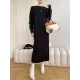 Urban Loose Long Sleeves Solid Color Round-Neck Sweater Dresses Urban Loose Long Sleeves Solid Color Round-Neck Sweater Dresses