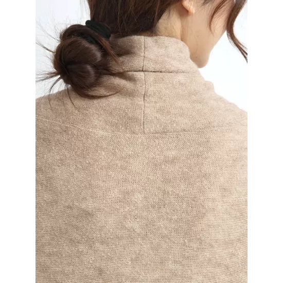 Casual Long Sleeves Loose Keep Warm Solid Color Heaps Collar Sweater Dresses Casual Long Sleeves Loose Keep Warm Solid Color Heaps Collar Sweater Dresses