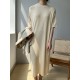 Solid Color Split-Joint Loose Short Sleeves Round-neck Sweater Dresses Midi Dresses Solid Color Split-Joint Loose Short Sleeves Round-neck Sweater Dresses Midi Dresses