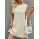 Solid Color Split-Joint Tied Waist Loose Sleeveless Round-Neck Sweater Dresses Mini Dresses Solid Color Split-Joint Tied Waist Loose Sleeveless Round-Neck Sweater Dresses Mini Dresses