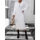 Buttoned Split-Joint Long Sleeves Loose Round-Neck Sweater Dresses Midi Dresses Buttoned Split-Joint Long Sleeves Loose Round-Neck Sweater Dresses Midi Dresses