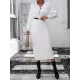 Buttoned Split-Joint Long Sleeves Loose Round-Neck Sweater Dresses Midi Dresses Buttoned Split-Joint Long Sleeves Loose Round-Neck Sweater Dresses Midi Dresses