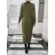 Buttoned Split-Joint Long Sleeves Loose Round-Neck Sweater Dresses Midi Dresses Buttoned Split-Joint Long Sleeves Loose Round-Neck Sweater Dresses Midi Dresses