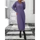 Buttoned Split-Joint Long Sleeves Loose Round-Neck Sweater Dresses Midi Dresses Buttoned Split-Joint Long Sleeves Loose Round-Neck Sweater Dresses Midi Dresses