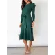 Solid Color Tied Waist High Waisted Long Sleeves Round-Neck Sweater Dresses Midi Dresses Solid Color Tied Waist High Waisted Long Sleeves Round-Neck Sweater Dresses Midi Dresses