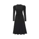 Solid Color Tied Waist High Waisted Long Sleeves Round-Neck Sweater Dresses Midi Dresses Solid Color Tied Waist High Waisted Long Sleeves Round-Neck Sweater Dresses Midi Dresses