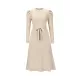 Solid Color Tied Waist High Waisted Long Sleeves Round-Neck Sweater Dresses Midi Dresses Solid Color Tied Waist High Waisted Long Sleeves Round-Neck Sweater Dresses Midi Dresses