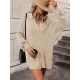 Split-Joint Loose Puff Sleeves Lapel Sweater Dresses Mini Dresses Split-Joint Loose Puff Sleeves Lapel Sweater Dresses Mini Dresses