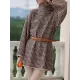 Jacquard Printed Flared Sleeves Long Sleeves High Neck Sweater Dresses Mini Dresses Jacquard Printed Flared Sleeves Long Sleeves High Neck Sweater Dresses Mini Dresses
