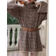Jacquard Printed Flared Sleeves Long Sleeves High Neck Sweater Dresses Mini Dresses Jacquard Printed Flared Sleeves Long Sleeves High Neck Sweater Dresses Mini Dresses