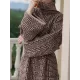 Jacquard Printed Flared Sleeves Long Sleeves High Neck Sweater Dresses Mini Dresses Jacquard Printed Flared Sleeves Long Sleeves High Neck Sweater Dresses Mini Dresses